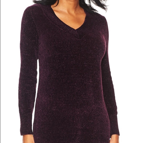 BRAND NEW Nine West  CHENILLE V-Neck Sweater Dress - Picture 5 of 6